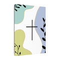 Abstract Floral Cross Matte Canvas Wall Art — Modern Christian Home Decor