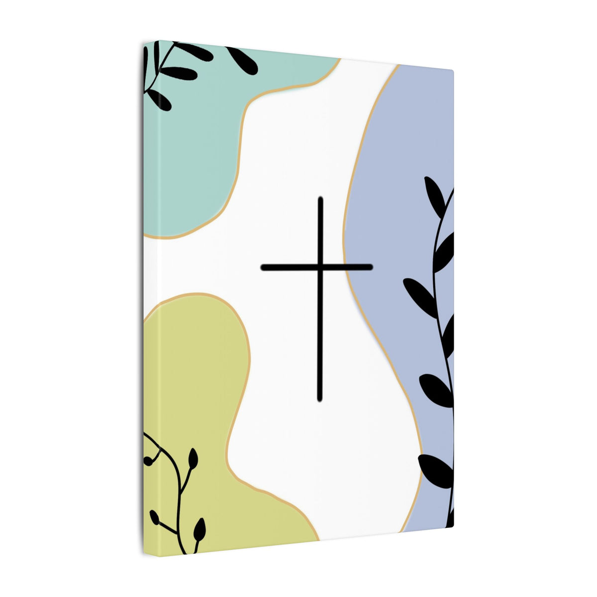 Abstract Floral Cross Matte Canvas Wall Art — Modern Christian Home Decor
