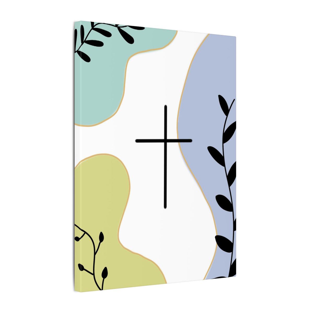Abstract Floral Cross Matte Canvas Wall Art — Modern Christian Home Decor