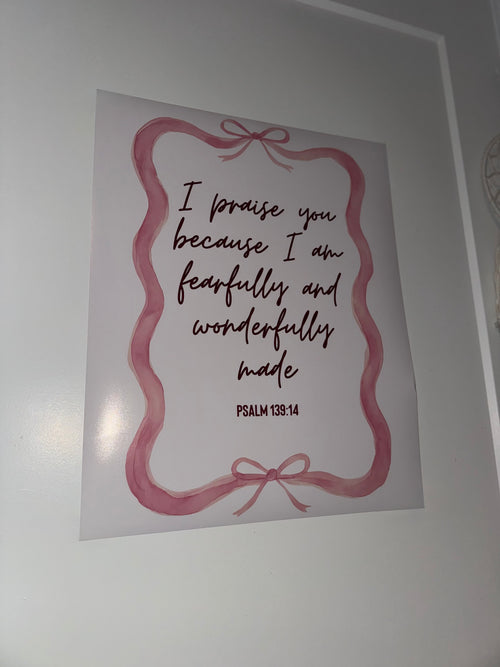 'Fearfully and Wonderfully Made' Wall Art Print